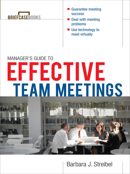 Title details for Manager's Guide to Effective Meetings by Barbara J. Streibel - Available